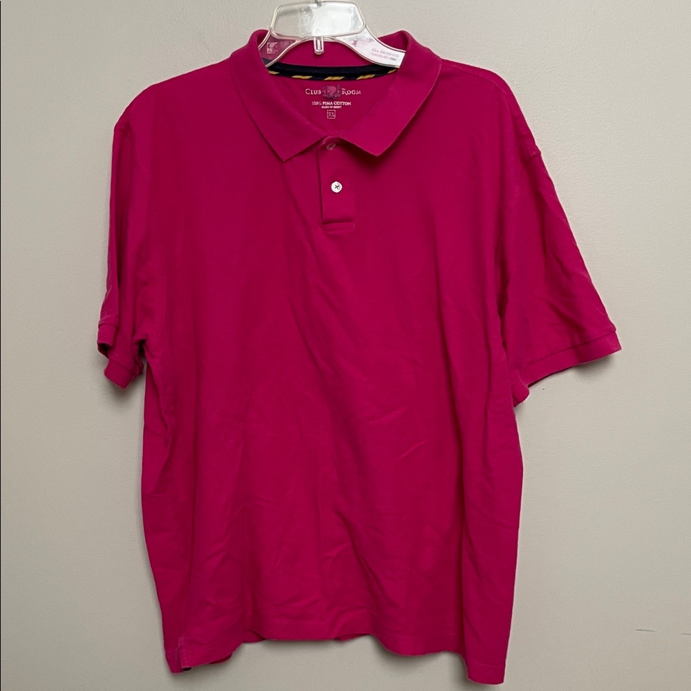 Club Room Vibrant Pink Polo Shirt Size XL